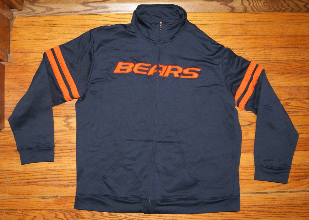 NFL Team Apparel Chicago Bears Jacket Mens 2XL Full Zip Fleece Sweatshirt